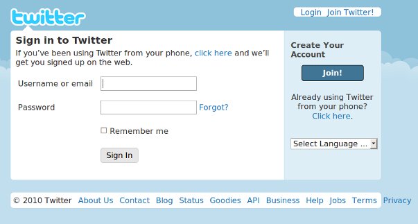 The phisher mimicking Twitter