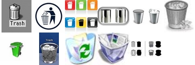 all the trashcans