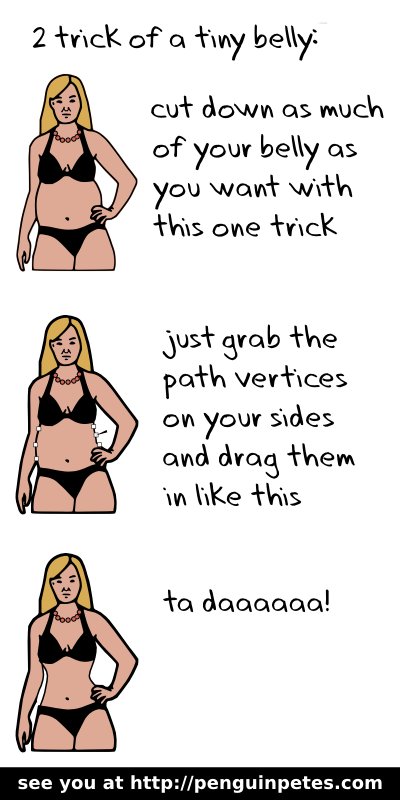 trick of a tiny belly cartoon